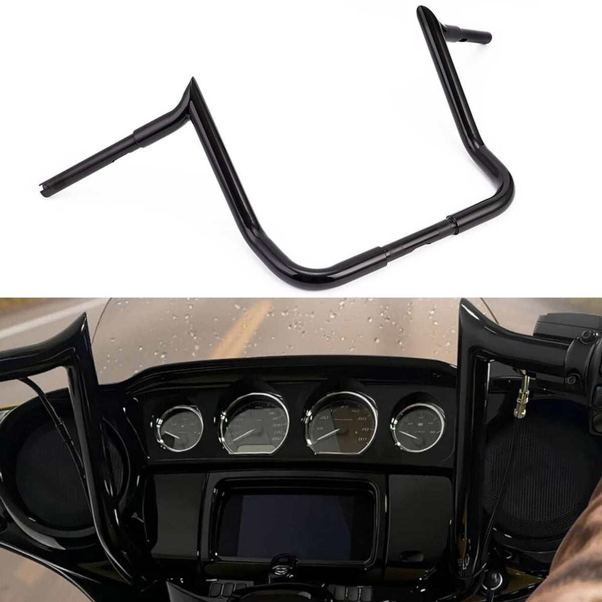 Solidspare 1-1/4" Meathook Bagger Ape Handlebar for Harley Touring FLH FLHX FLHTC 1986-2025