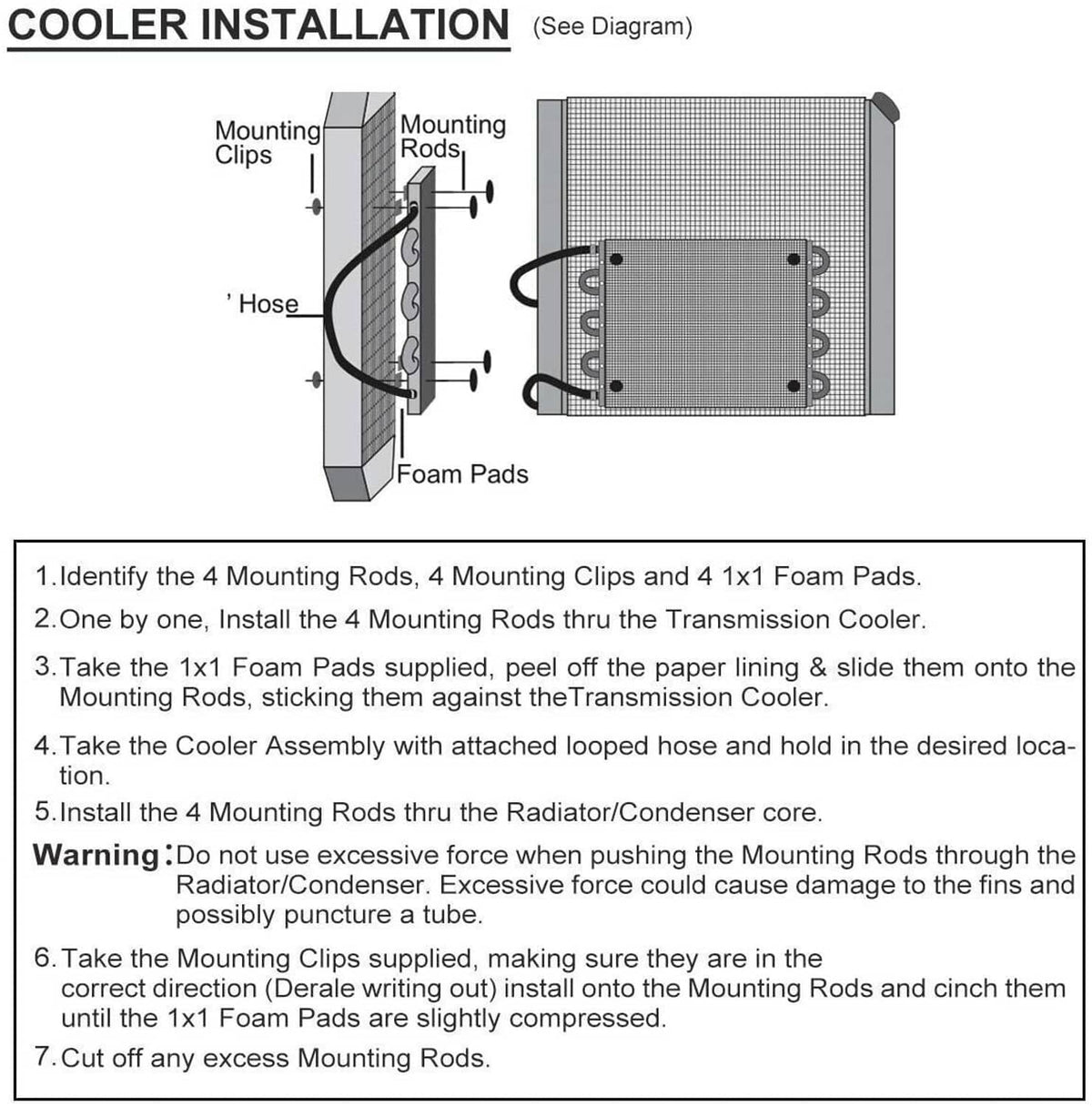 Solidspare Universal 8 Rows Aluminum Remote Transmission Oil Cooler Radiator Converter Set