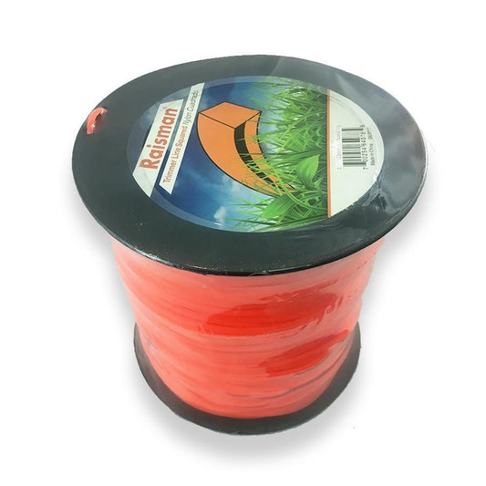 Solid Spare STRING TRIMMER LINE SQUARE ORANGE .118" 750 FEET SPOOL HEAVY DUTY