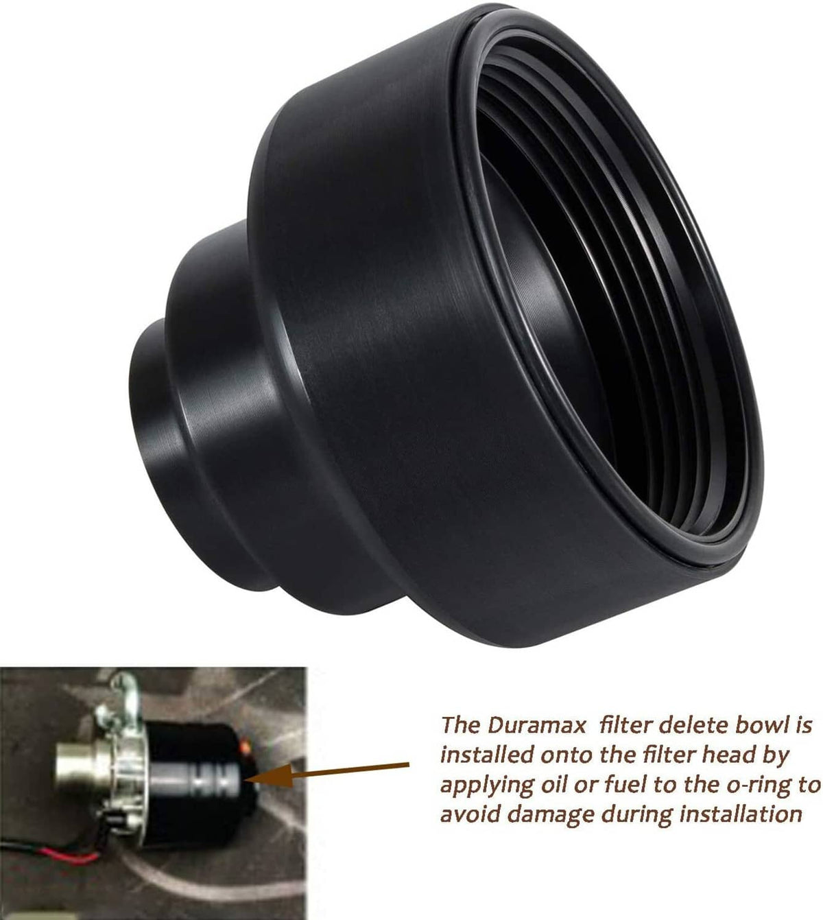 Solid Spare 6.6L Duramax Fuel Filter Delete for 2001-2016 GM GMC Chevy 6.6L Diesel