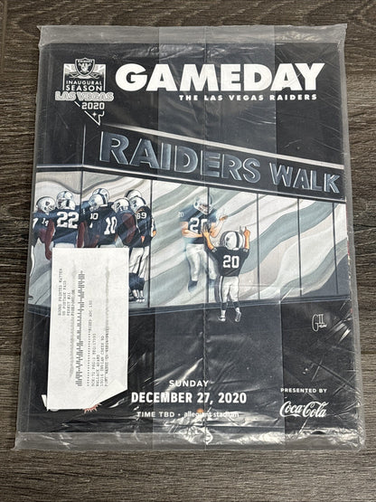 Las Vegas Raiders Gameday Magazine December 27, 2020 vs Miami Dolphins Inaugural