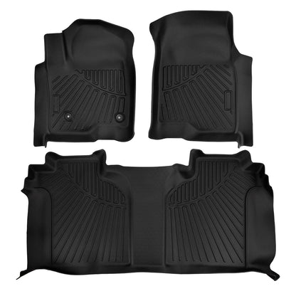 Solidspare For 2019-2025 Chevrolet Silverado/GMC Sierra 1500 Crew Cab Custom TPE Floor Mats