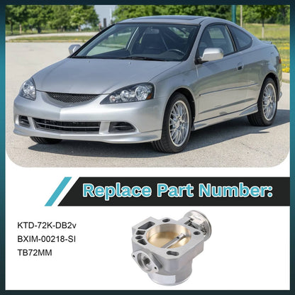 Solidspare JDMSPEED Billet 72mm Throttle Body For K-Series K20 K24 PRB/PRC/RBC/RRC