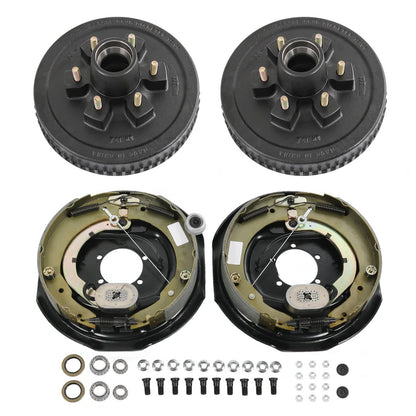 Solidspare 6 on 5.5" Bolt Circle Drum Kits with 12" X 2" Self-Adjusting Electric Brake