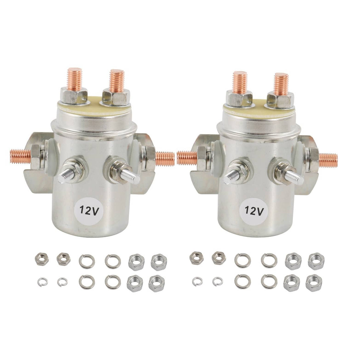 Solidspare 2X 6 Terminal 12V Continuous Duty Switch Relay Solenoid For Autocrane Boom Winch