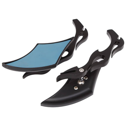 Solidspare 8/10mm Black Motorcycle Rearview Side Mirrors For Harley Cruiser Chopper Bobber