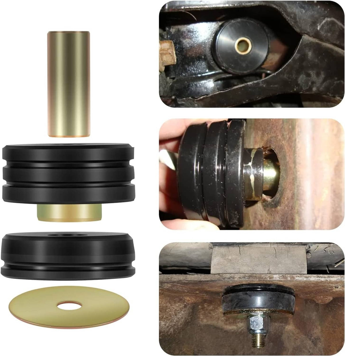 Solidspare 9.4102G Universal Polyurethane Body Mounts Bushings Isolators (Black) 10-PACKS