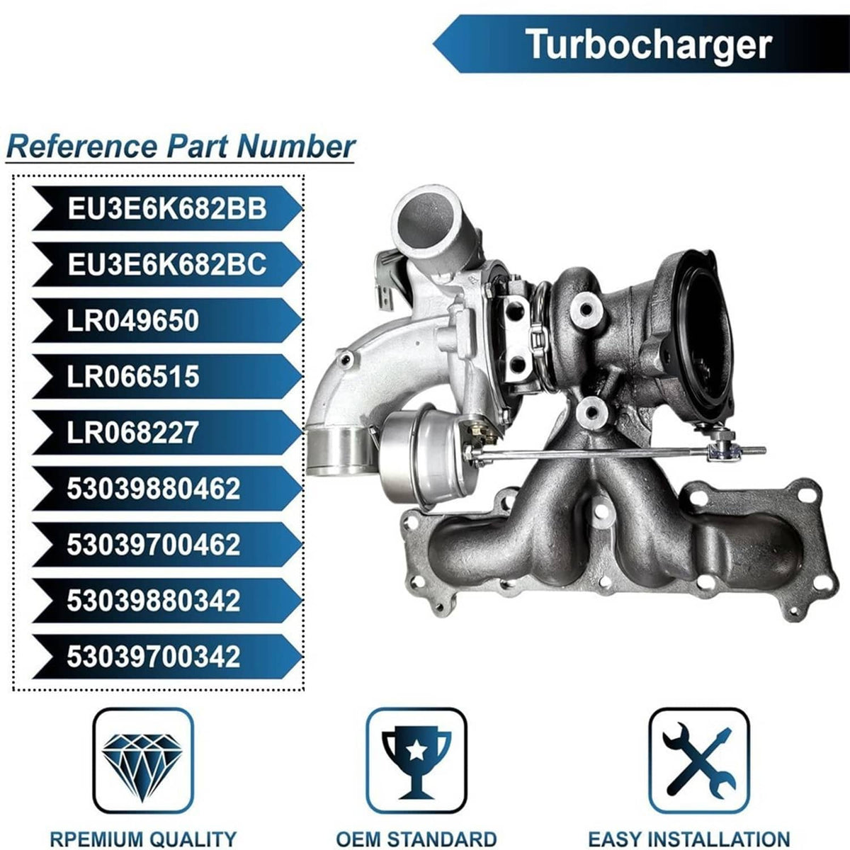 Solidspare Turbo Charger For Land Rover Range Rover Evoque Discovery 2.0 14-17 LR066515 K03