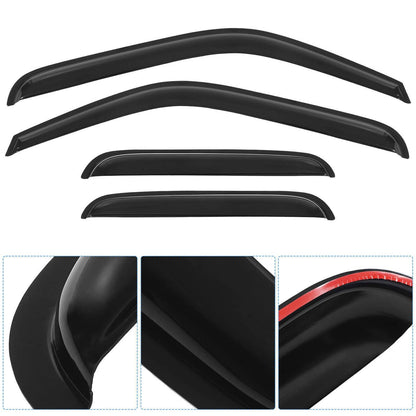Solidspare Window Visors Rain Sun Guard for 99-06 Chevy Silverado GMC Sierra Extended Cab