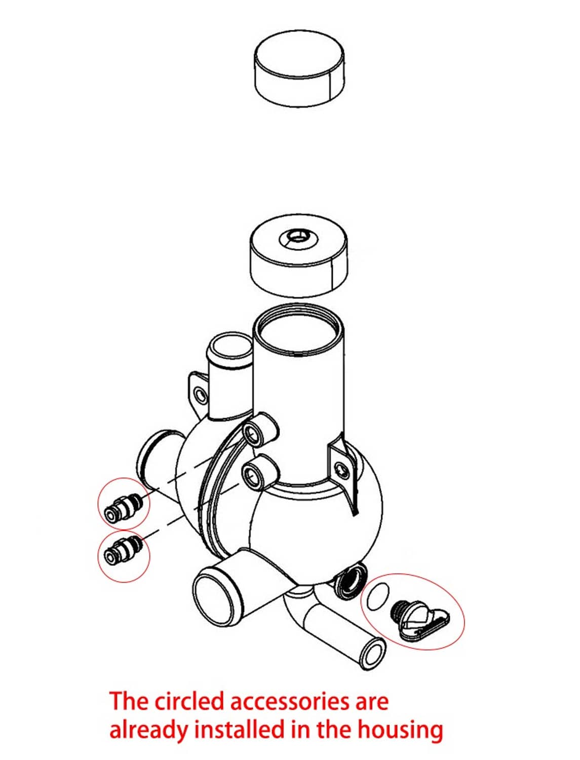 Solid Spare Water Distribution Housing for MerCruiser Stern Drives 4.3 5.0 5.7 6.2 L Motors