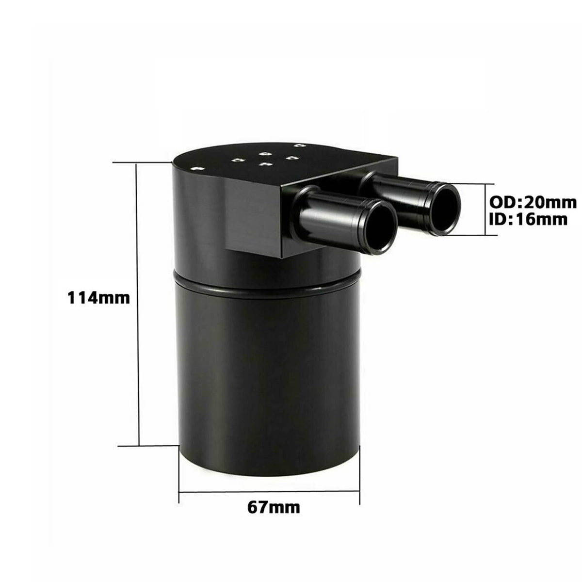 Solidspare Billet Aluminum Black Oil Catch Can Tank Bottle Baffled For BMW N54 335i 535i