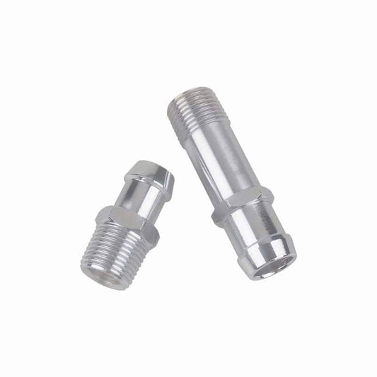 Solid Spare SBC BBC CHEVY HEATER HOSE FITTING SET 3/4" WATER PUMP 5/8" INTAKE CHROMED STEEL
