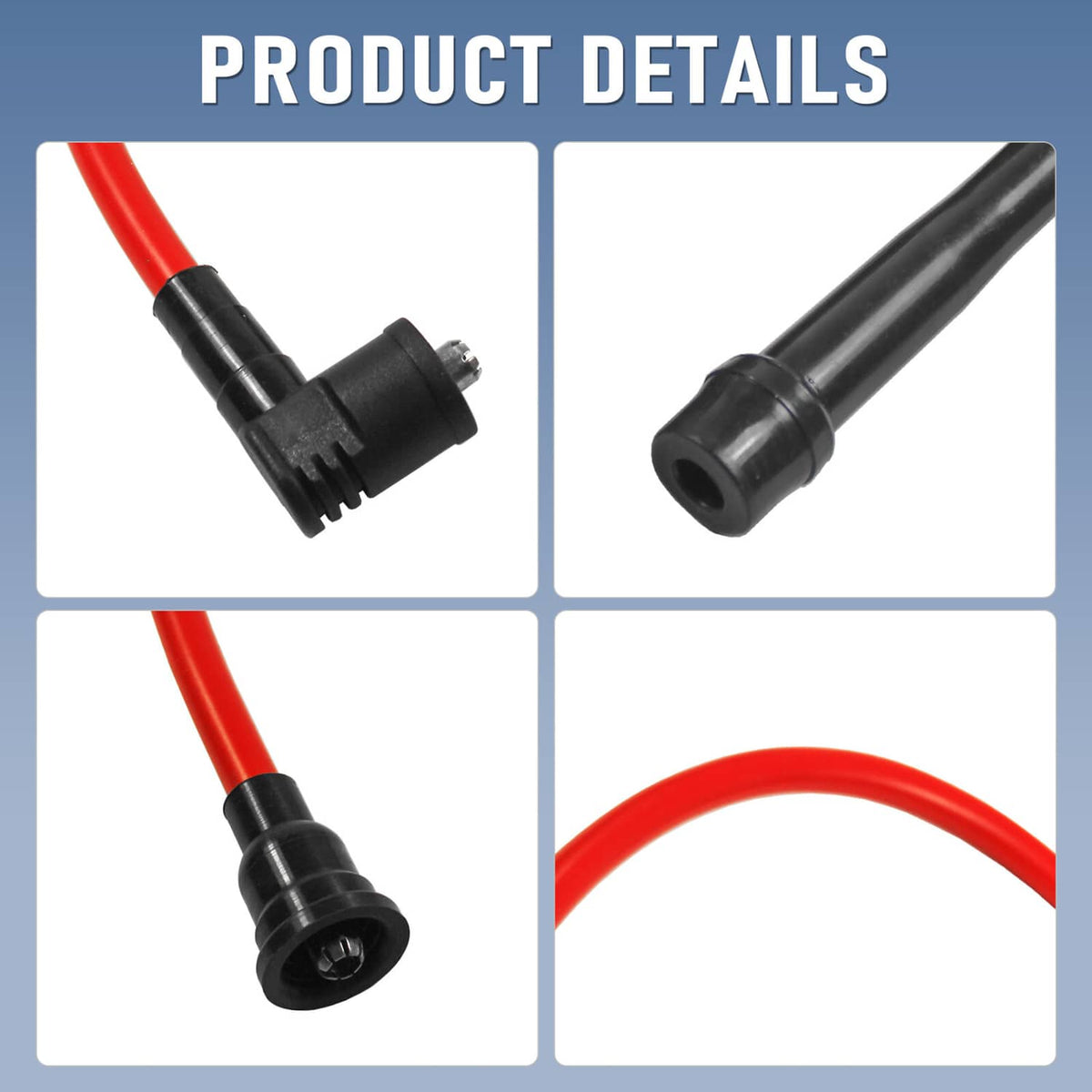 Solidspare JDMSPEED RED 10.5MM SPARK PLUG WIRE SET FIT 1998-2002 HONDA ACCORD 2.3L DX LX EX