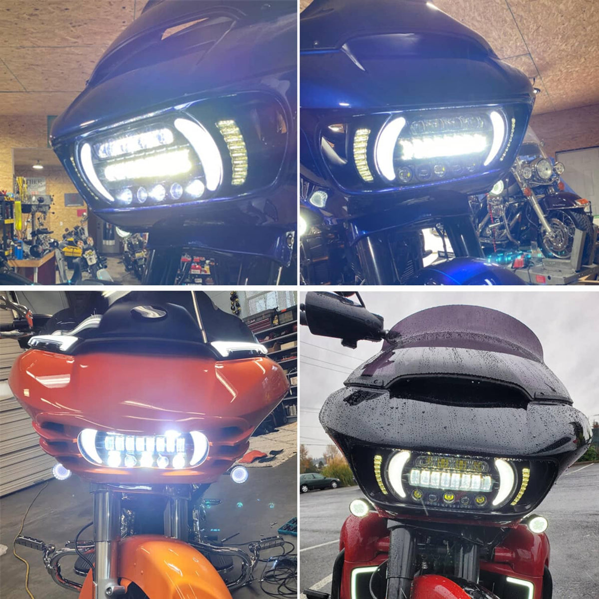 Solidspare Plug&Play For Harley Road Glide 2015-2024 LED Headlight DRL with High/Low Beam