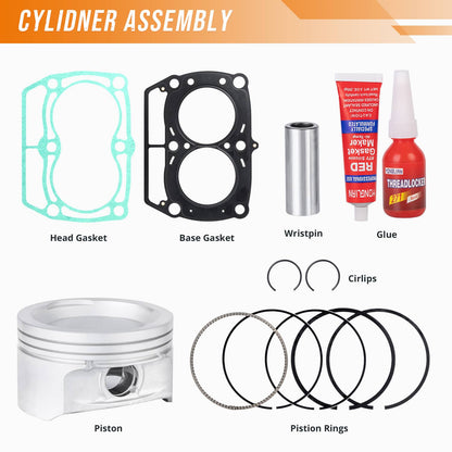 Solidspare For Polaris RZR 800 EFI 09-14 Cylinder Piston Gasket Top End Kit with Camshaft