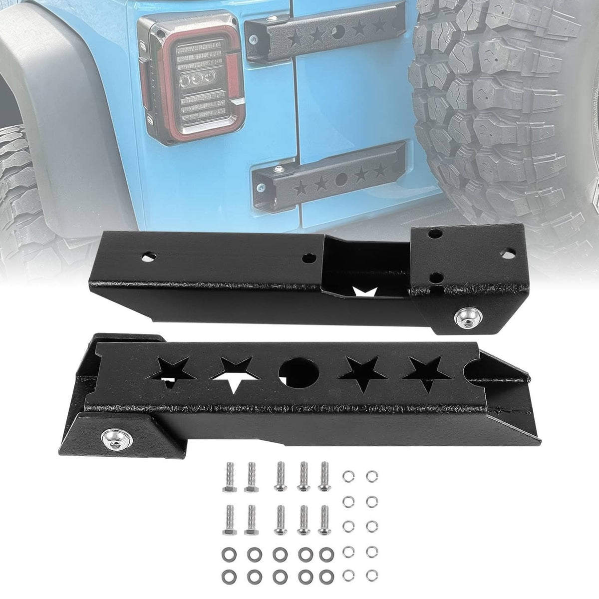 Solidspare For 1997-2006 Jeep Wrangler TJ Rear Tailgate Door Hinge Mounting Set 2Pcs