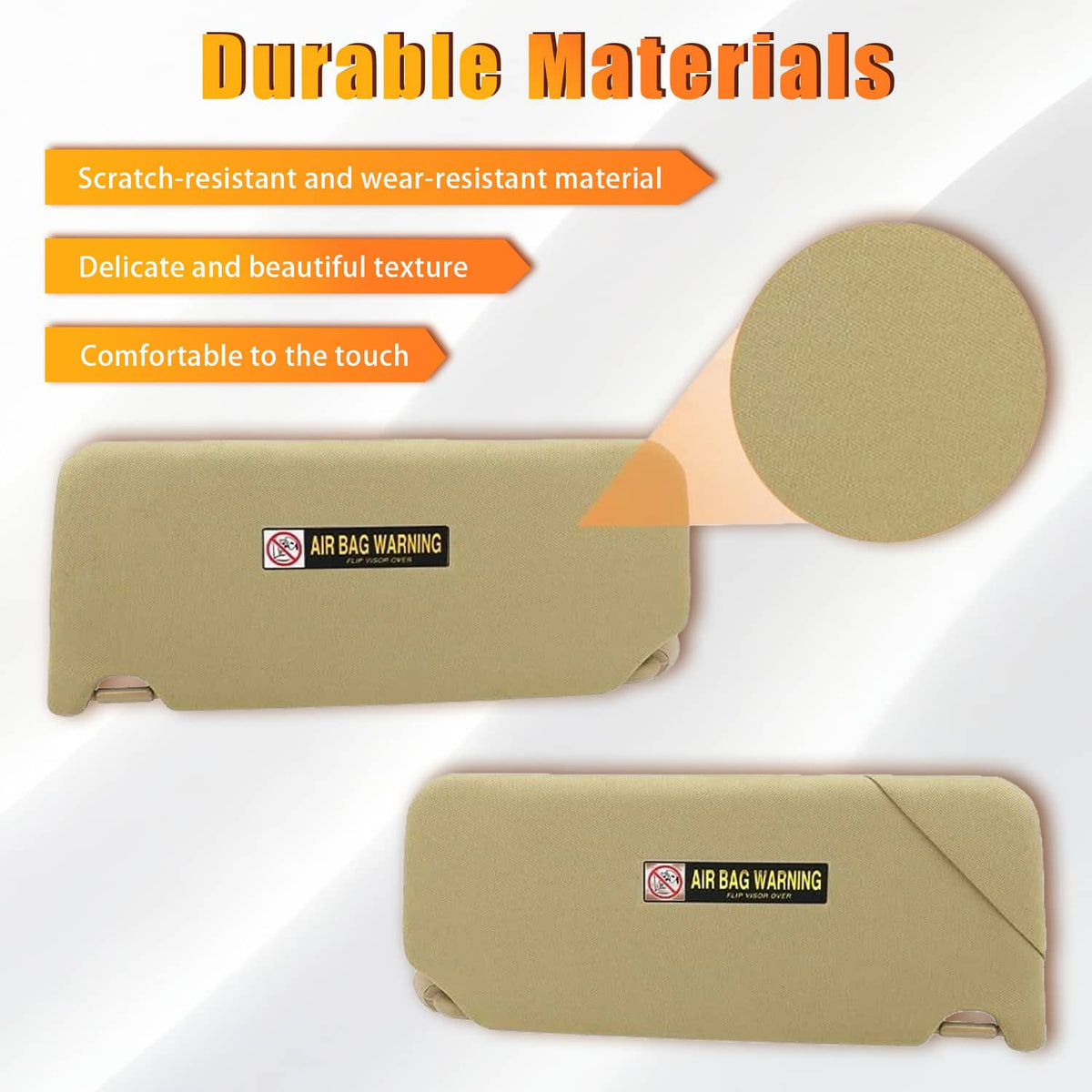 Solidspare 2Pcs Tan Sun Visor w/ Light & Mirror 83280-TA5-A51ZA For 2008-2017 Honda Accord