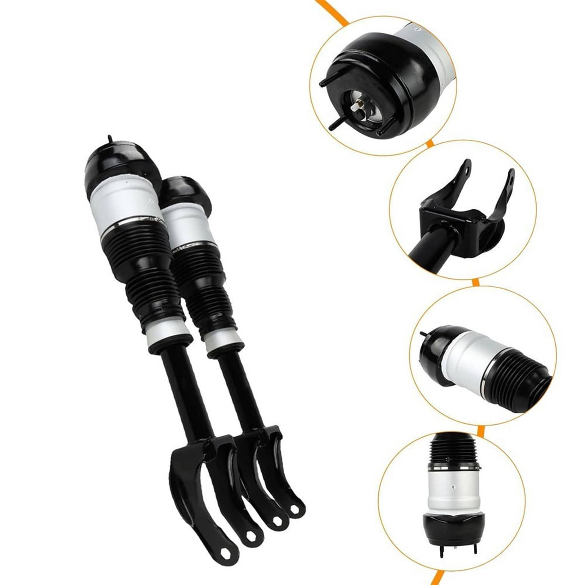 Solidspare 2Pcs Front Air Suspension Shock Struts w/ADS For Mercedes W166 X166 GL450 GLS550