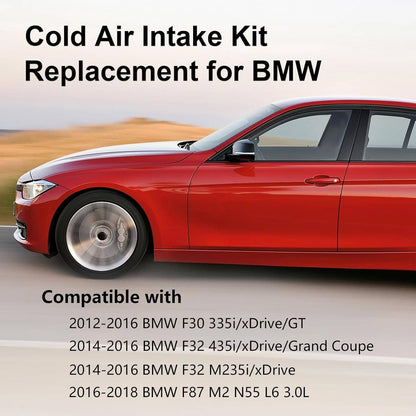 Solidspare Cold Air Intake System For 12-15 BMW 335i/14-16 435i M235i /16 M2 N55 3.0L Turbo