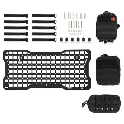 Solid Spare For Jeep Wrangler JK 07-22 Aluminium Tailgate Tactical Molle Panel W/Storage Bag