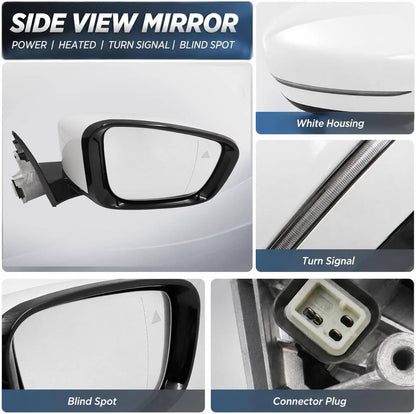 Solidspare New Passenger Side Mirror w/Blind Spot White For 2019-2023 BMW 320i 330i 330e