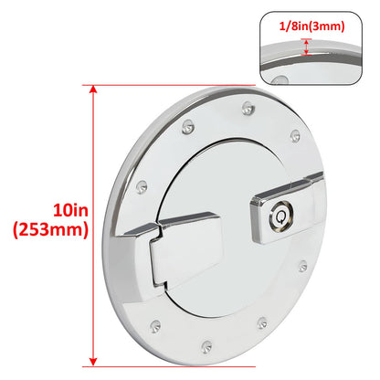 Solid Spare For Hummer H2 2003-2009 Locking Fuel Door Gas Tank Cap Cover Aluminum Chrome