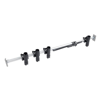 Solid Spare Truck Bed Rod Rack Fishing 4 Rod Holder Aluminum Adjustable Pickup Silvery Black