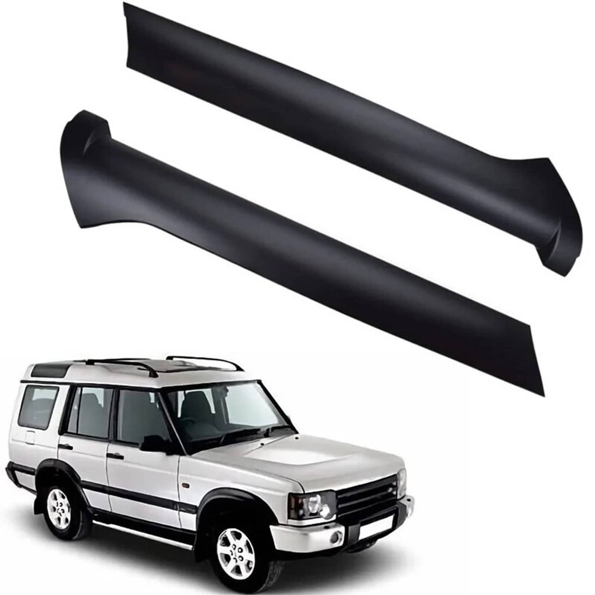 Solidspare Black Windscreen Pillar Moldings + Rivets Kit For 1999-2004 Land Rover Discovery