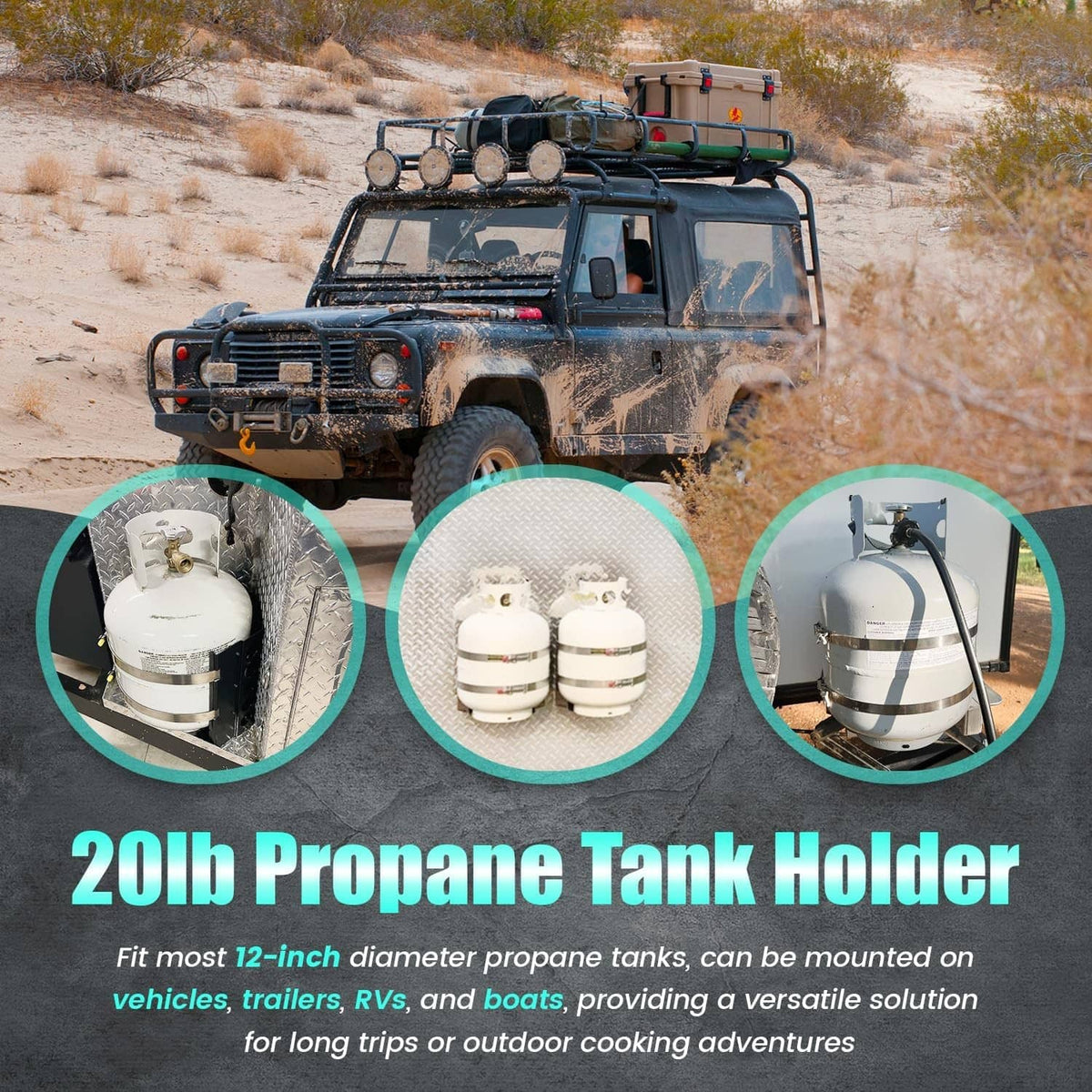Solidspare 20lb Propane Tank Mounting Bracket Replace BKT-2290 for Vehicle RV Trailer Boat