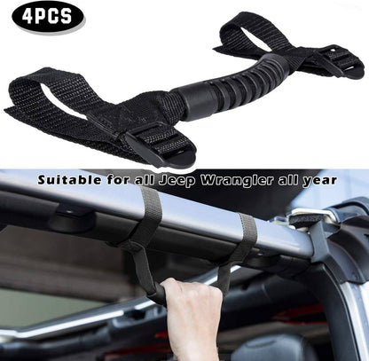 Solid Spare Roll Bar Grab Handles Grip Handles for Jeep Wrangler TJ JK JKU JL JLU 1955-2021
