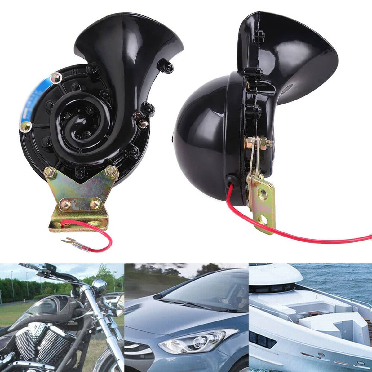 Solidspare Universal Super Loud Electric Car Snail Air Horn For Truck Boat Motorcycle Van