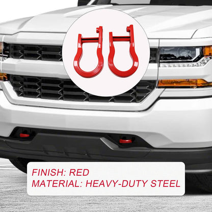 Solidspare Pair Red Tow Hooks 84192871 Fits For 2007-2019 Chevy Silverado GMC Sierra 1500