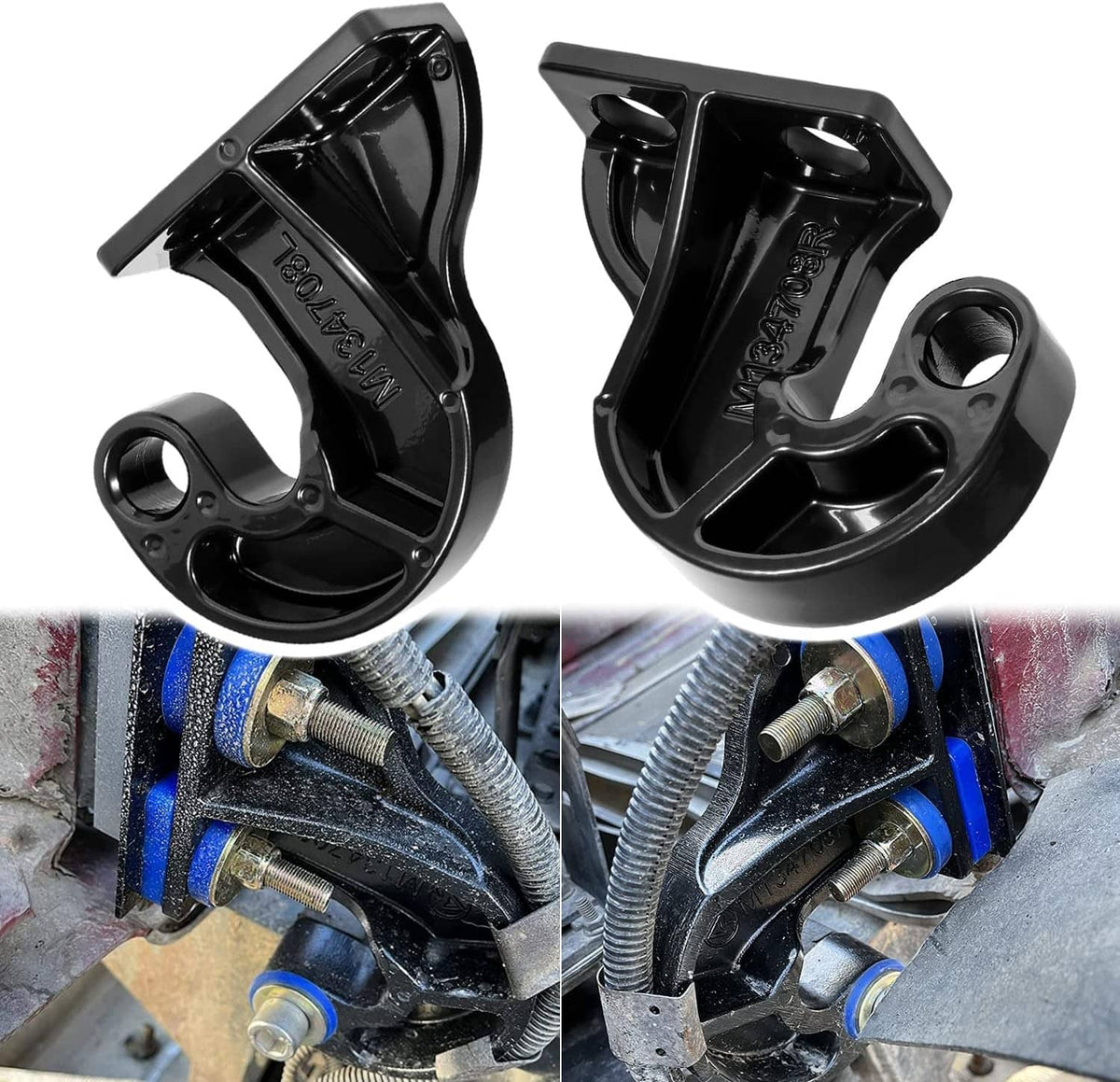Solidspare M134708L & M134708R Lower Hood Pivots for Peterbilt 379 378 377 (Pair, L & R）