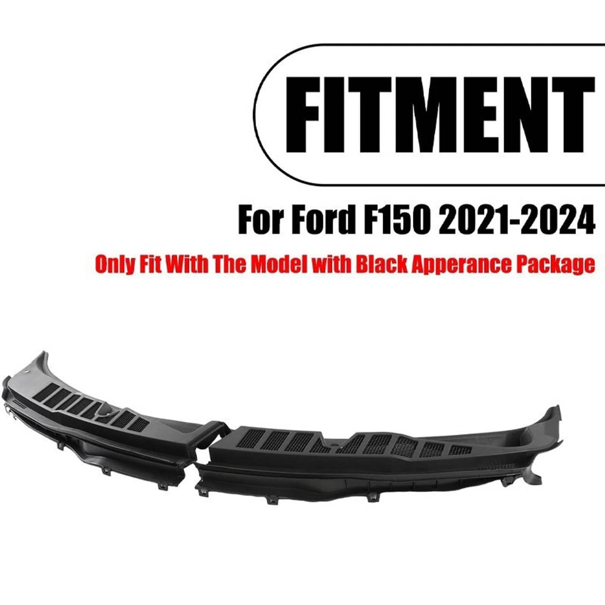 Solidspare For 2021-2025 Ford F150 Windshield Wiper Cowl Grille Screen Cover Left & Right