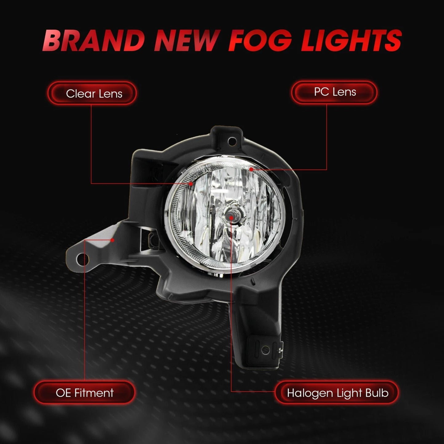 Fit 2013 2014 2015 Toyota RAV4 Pair Front Bumper Clear Halogen Fog Lights Lamps