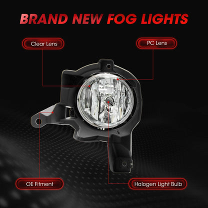 Fit 2013 2014 2015 Toyota RAV4 Pair Front Bumper Clear Halogen Fog Lights Lamps