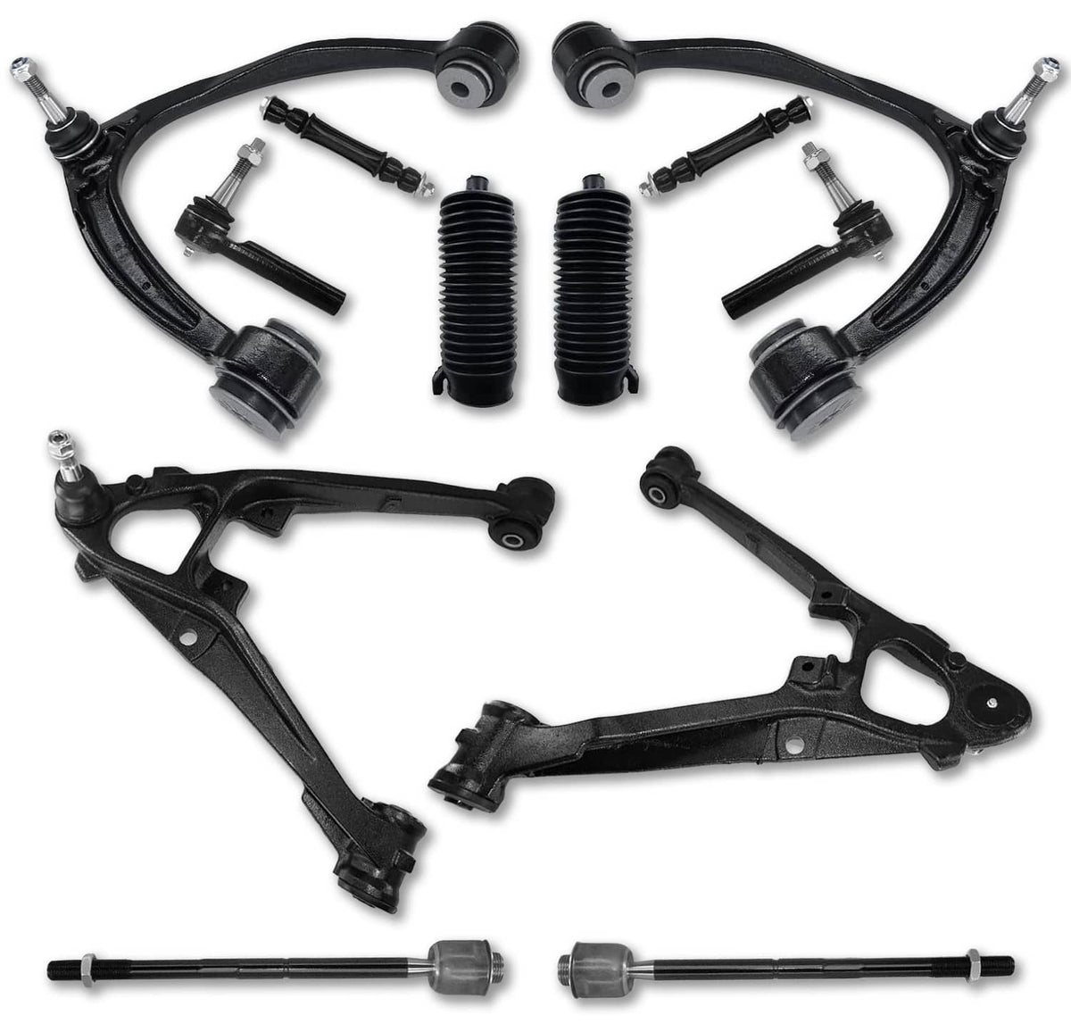 Solidspare 12Pcs Front Upper Lower Control Arm Set for 2007-13 Escalade Chevy Silverado GMC