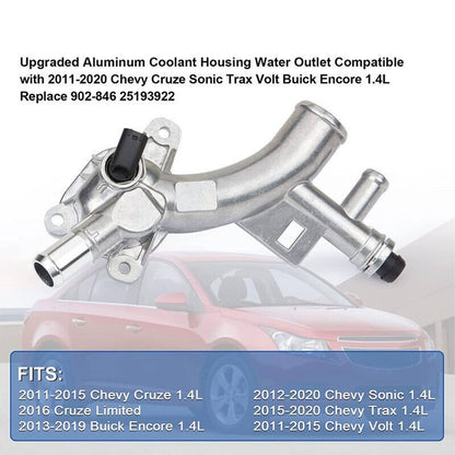 Solidspare Aluminum New Water Outlet Thermostat Housing for Chevrolet Cruze Sonic Trax 1.4L