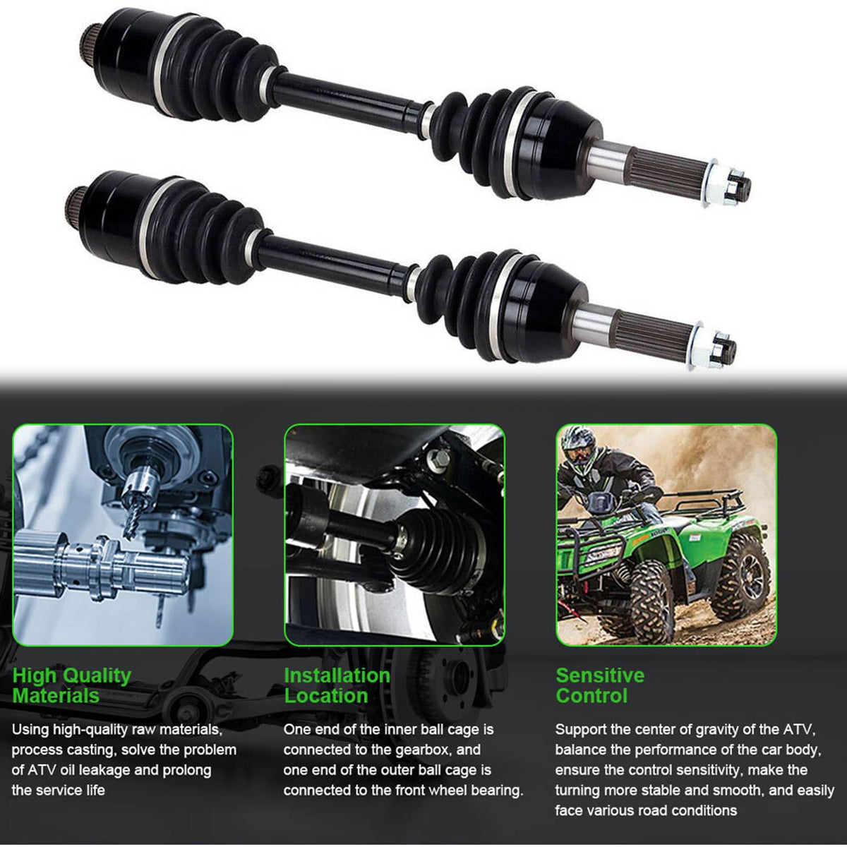 Solidspare 2Pcs Rear Right & Left CV Joint Axles for Polaris Sportsman 400 4X4 HO 2011-2014