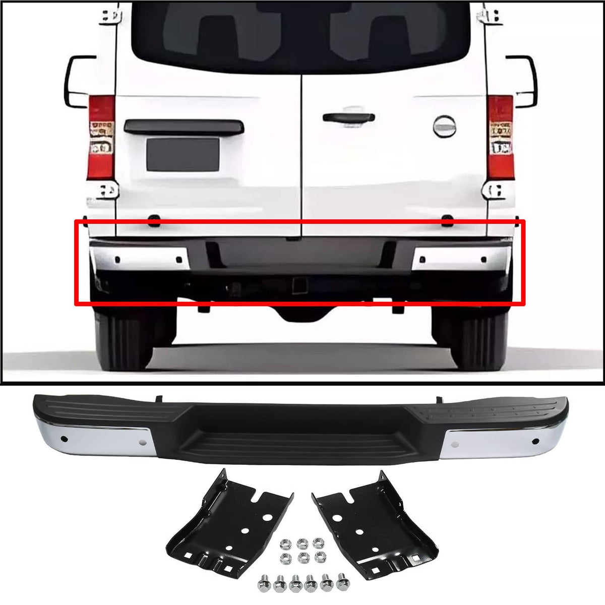 Solidspare Rear Step Bumper 850101PA0B Fit 2012-2021 Nissan NV3500 NV2500 NV1500 NI1102159