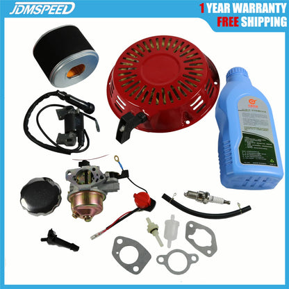 Solidspare For Honda GX270 GX240 Recoil Carburetor Spark Plug Ignition Coil Air Filter Kit