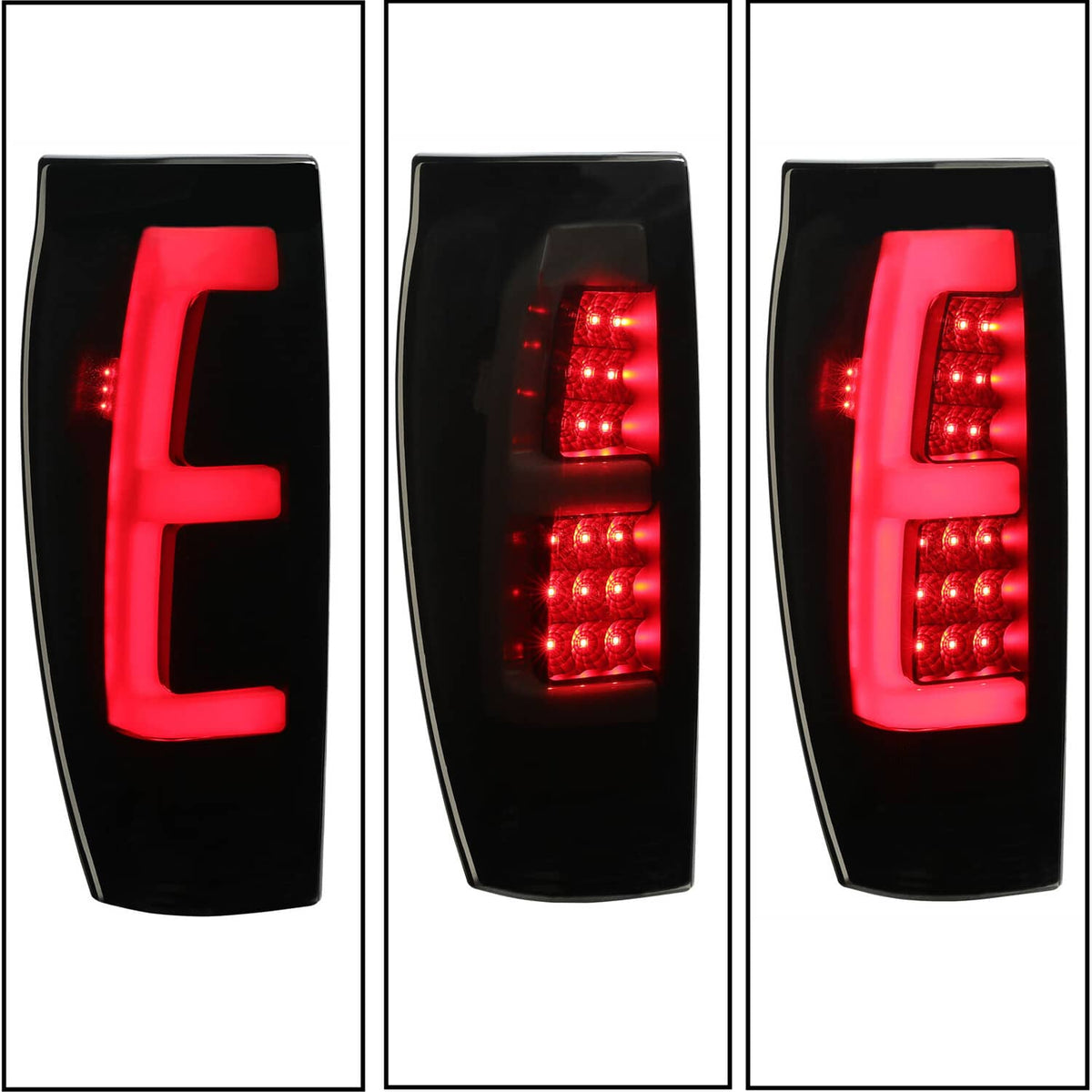 Solid Spare Black Smoke For 02-06 Chevy Avalanche 1500 2500 LED Tube Tail Lights Brake Lamps