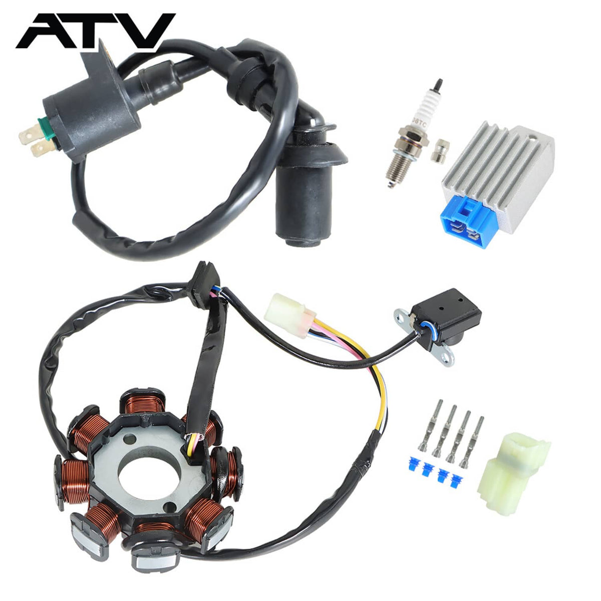 Solidspare Ignition Coil Spark Plug Regulator Stator For Polaris Outlaw 90 Outlaw 50 07-15