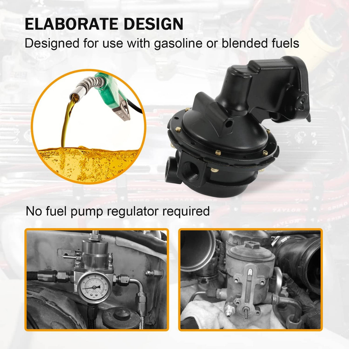 Solidspare Performer RPM 6 PSI Mechanical Fuel Pump for 1721 Chevrolet SBC