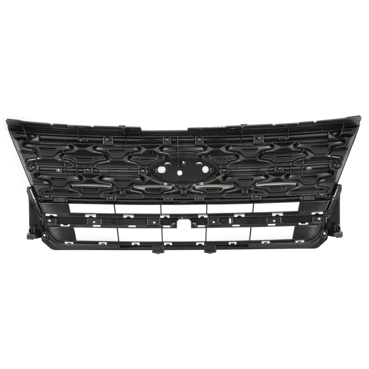 Solid Spare For Ford Explorer 2018 2019 Front Bumper Grill Upper Grille ABS Painted Chrome