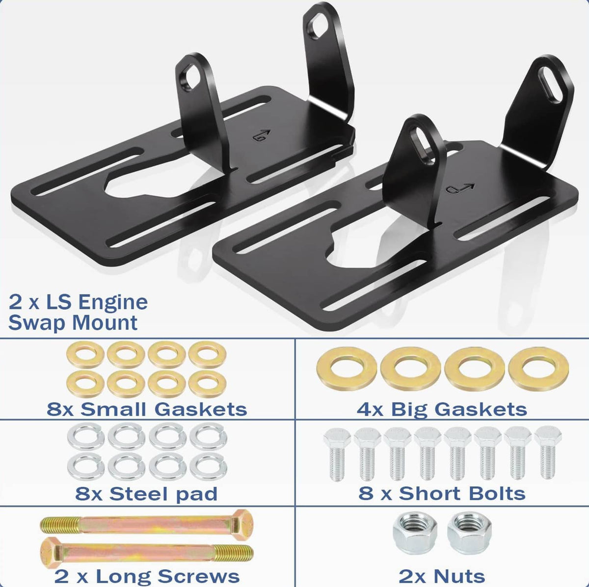 Solidspare Fit For 88-98 GM Truck LS2 LS6 LSX Conversion Engine Mounts LS1 Swap Adjustable