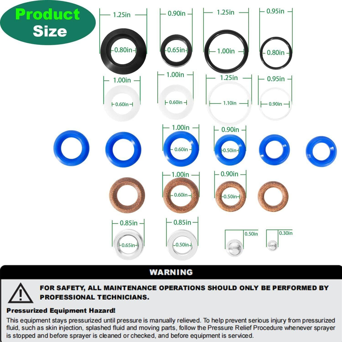 Solid Spare 244194 Pump Repair Packing Kit for Graco 295 390 395 490 495 595 3400 Sprayer
