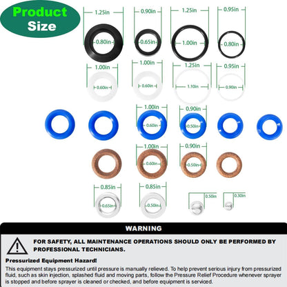 Solid Spare 244194 Pump Repair Packing Kit for Graco 295 390 395 490 495 595 3400 Sprayer
