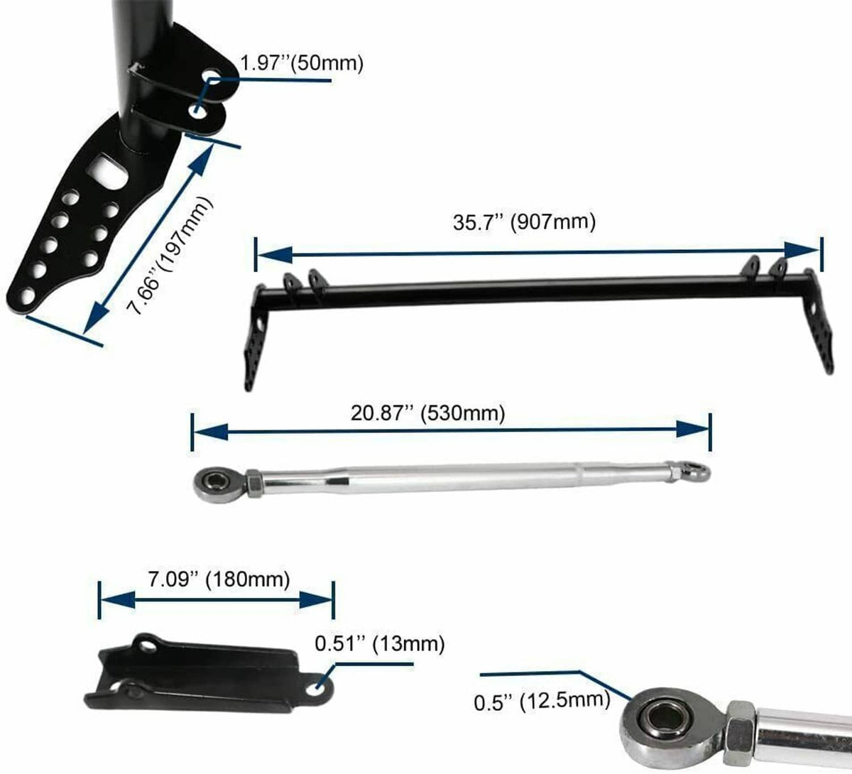 Solidspare New Front Traction Control Lower Tie Bar Kit For 92-01 Honda Civic Acura Integra