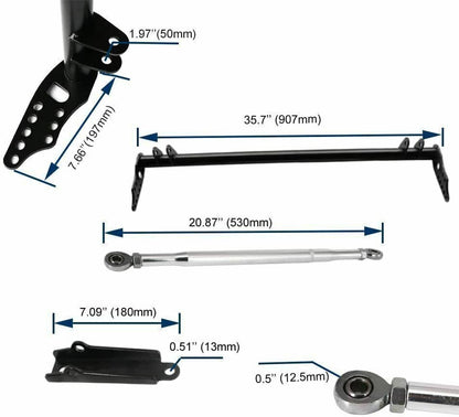 Solidspare New Front Traction Control Lower Tie Bar Kit For 92-01 Honda Civic Acura Integra